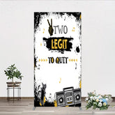 Aperturee Aperturee Two Legit to Quit Birthday Rectangle Backdrop Second Bday Hip Hop Party Banner 90s Retro Boombox Photo Prop Decor
